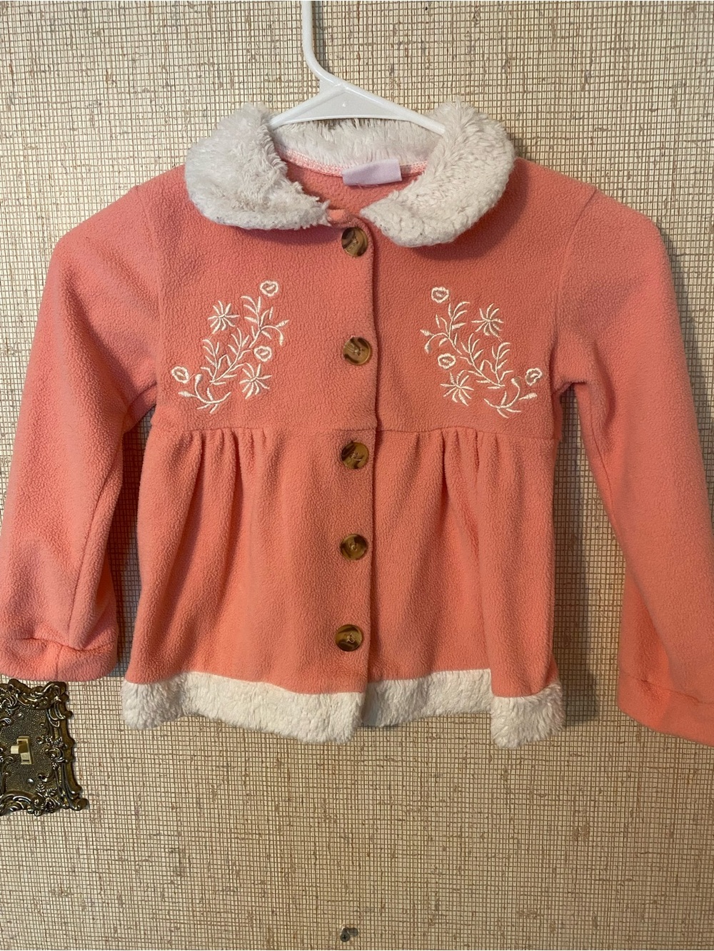 Little Lass Toddler Girls Pink Fleece Peacoat Jacket Size 3-4T